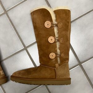 UGG Women's Brown Tall Boots with Button Accents